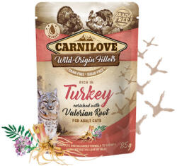 CARNILOVE CARNILOVE, Curcan cu Valeriană, plic hrană umedă fără cereale pentru pisici, 85g