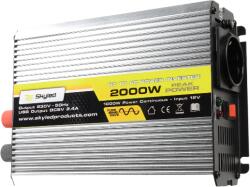 SKYLED Convertor, Invertor auto, USB, 2000W (putere instantanee), 1000W putere continua, unda sinusoidala modificata, 12V - 230V, 50Hz (2261000122)