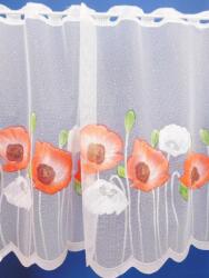 Arbona Fehér jaquard vitrage függöny Pipacs 60x140cm (00119)
