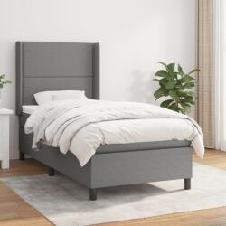 vidaXL Pat box spring cu saltea, gri închis, 80x200 cm, textil (3131306) - comfy