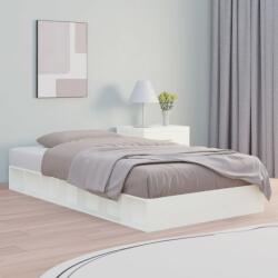 vidaXL Cadru de pat dublu 4FT6, alb, 135x190 cm, lemn masiv (820712) - comfy