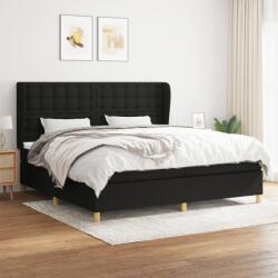 vidaXL Pat box spring cu saltea, negru, 200x200 cm, textil (3128871)