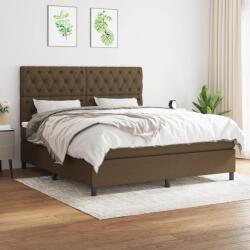 vidaXL Pat box spring cu saltea, maro închis, 160x200 cm, textil (3142028)