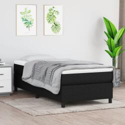 vidaXL Pat box spring cu saltea, negru, 100x200 cm, textil (3144401) - comfy