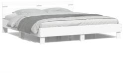 vidaXL Cadru de pat cu tăblie și LED, alb, 180x200 cm (3207525)