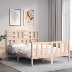 vidaXL Cadru de pat cu tăblie, dublu mic, lemn masiv (3193046) - comfy