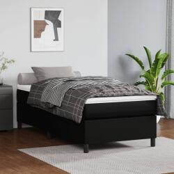 vidaXL Cadru de pat box spring, negru, 90x190 cm, piele ecologică (3121017)