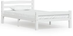 vidaXL Cadru de pat, alb, 90x200 cm, lemn de pin masiv (322068) - comfy