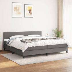 vidaXL Pat box spring cu saltea, gri închis, 200x200 cm, textil (3139922) - comfy