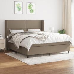 vidaXL Pat box spring cu saltea, gri taupe, 160x200 cm material textil (3127897)