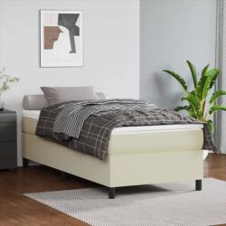 vidaXL Cadru de pat box spring, crem, 90x190 cm, piele ecologică (3121019) - comfy