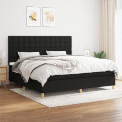 vidaXL Pat box spring cu saltea, negru, 200x200 cm, textil (3142683)