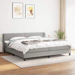 vidaXL Pat box spring cu saltea, gri deschis, 200x200 cm, textil (3126109) - comfy