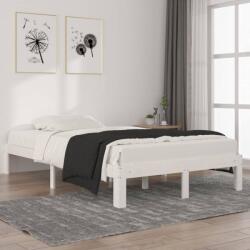 vidaXL Cadru de pat, alb, 120x200 cm, lemn masiv de pin (810361) - comfy