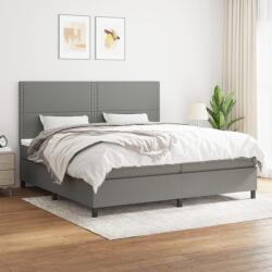vidaXL Pat box spring cu saltea, gri închis, 200x200 cm, textil (3141722) - comfy