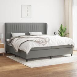 vidaXL Pat box spring cu saltea, gri închis, 200x200 cm, textil (3128150) - comfy