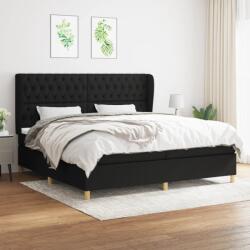 vidaXL Pat box spring cu saltea, negru, 200x200 cm, textil (3128791)