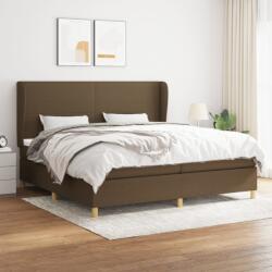 vidaXL Pat box spring cu saltea, maro închis, 200x200 cm, textil (3128392)