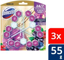 Domestos Aroma Lux Hibiscus Oil&Wild Berries WC-frissítő 3x55 g