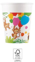 Procos Jungle Balloons, Dzsungel papír pohár 8 db-os 200 ml FSC PNN93781 (PNN93781)