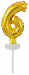 Amscan Gold, Arany 6-os szám fólia lufi tortára 13 cm DPA9912680 (DPA9912680)