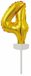 Amscan Gold, Arany 4-es szám fólia lufi tortára 13 cm DPA9912678 (DPA9912678)