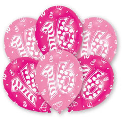 Amscan Happy Birthday 16 léggömb, lufi 6 db-os DPA995711 (DPA995711)
