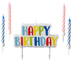 Amscan Happy Birthday tortagyertya, gyertya szett 5 db-os DPA9904368 (DPA9904368)