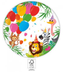 Procos Jungle Balloons, Dzsungel papírtányér 8 db-os 23 cm FSC PNN93779 (PNN93779)