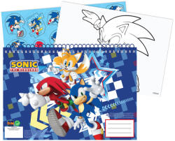 GIM Sonic a sündisznó A/4 spirál vázlatfüzet 40 lapos matricával GIM33481416 (GIM33481416)