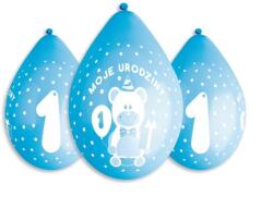 Godan Blue 1st Birthday függő léggömb, lufi 5 db-os 12 inch (30 cm) MLG318432 (MLG318432)