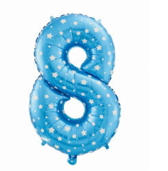 Godan Kék Blue with Stars 8-as szám fólia lufi 61 cm MLG106183 (MLG106183)