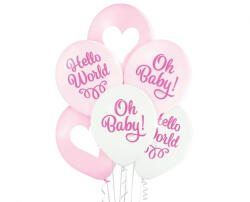 Godan Oh Baby Girl Pastel léggömb, lufi 6 db-os 12 inch (30cm) MLG043501 (MLG043501)