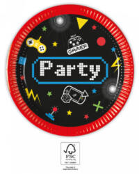 Procos Gaming Party papírtányér 8 db-os 20 cm FSC PNN93770 (PNN93770)