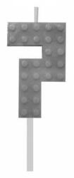 Godan Építőkocka 7-es Grey Blocks tortagyertya, számgyertya MLG132781B (MLG132781B)