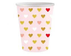Godan XOXO Pink papír pohár 6 db-os 250 ml MLG165777 (MLG165777)