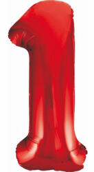 Godan Red, Piros 1-es szám fólia lufi 85 cm MLG120547 (MLG120547)