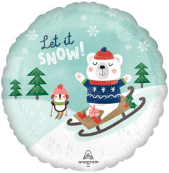 Amscan Karácsonyi Let it Snow fólia lufi 43 cm DPA4613175 (DPA4613175)
