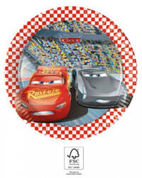Procos Disney Cars 3, Verdák papírtányér 8 db-os 19, 5 cm FSC PNN93489 (PNN93489)