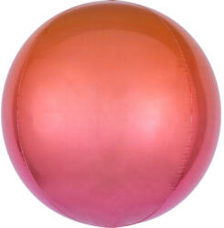 Amscan Ombré Red and Orange Gömb Fólia lufi 40 cm DPA3984701 (DPA3984701)
