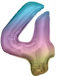 Amscan Pastel Rainbow óriás szám fólia lufi 4-es, 86 cm DPA9909702 (DPA9909702)