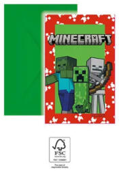 Procos Minecraft Green party meghívó 6 db-os FSC PNN95658 (PNN95658)