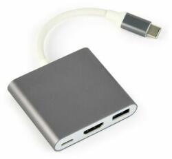 Gembird - USB Type-C 3-in-1 Multi-Port Adapter Space Grey - A-CM-HDMIF-02-SG (A-CM-HDMIF-02-SG)