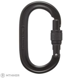 Black Diamond Oval Keylock Screwgate karabiner, fekete