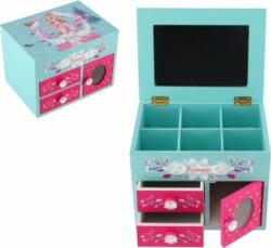 Teddies Dulap cutie de bijuterii Princess 3 sertare blat cu balamale din lemn de oglinda (TD00100031)