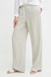 Sisley pantaloni din in culoarea bej, lat, high waist PPYH-SPD0R5_08X