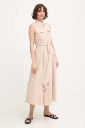 ANSWEAR rochie culoarea bej, midi, evazată BMYH-SSD01P_80X (98053.ijs)
