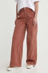 Roxy pantaloni de catifea cord Winter Around culoarea roz, drept, high waist, ERJNP03547 PPYH-SPD0JO_39X
