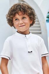 MAYORAL tricou polo copii culoarea alb, neted PPYH-POB01U_00X