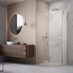 Radaway Cabina de dus pentagonala, cu usa pivotanta, auriu periat, Radaway Essenza Brushed Gold PTJ 1385010-99-01L, 1385050-01-01 (1385010-99-01L, 1385050-01-01)
